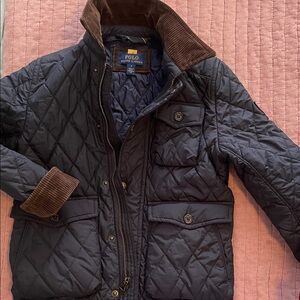 Polo by Ralph Lauren Boy's Quilted Jacket - Dark Navy and Brown
